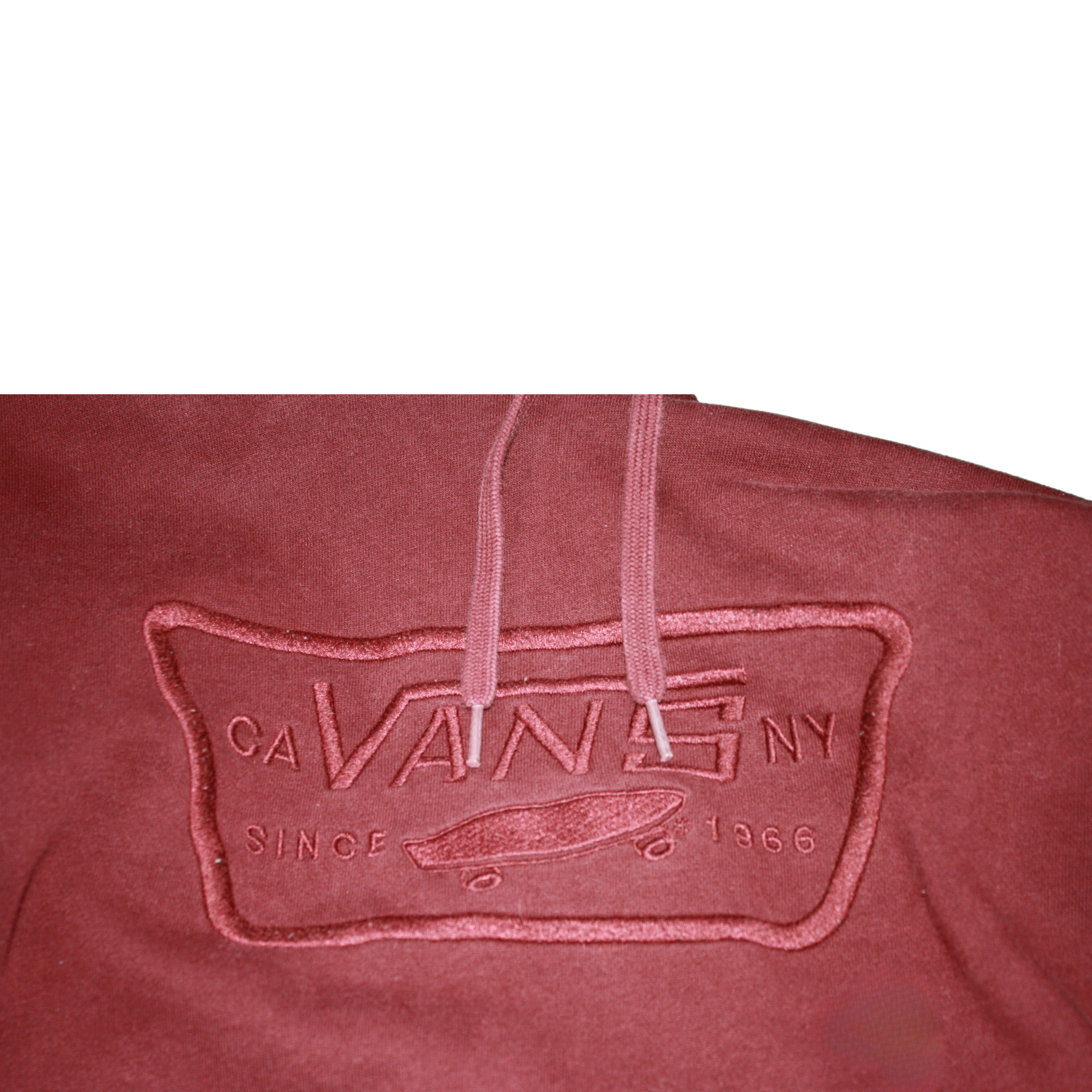 Maroon Vans Hoodie – “Heartline” Reworked Edition